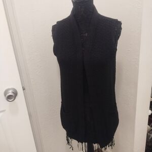 Source Unknown Black Sleeveless Cardigan
